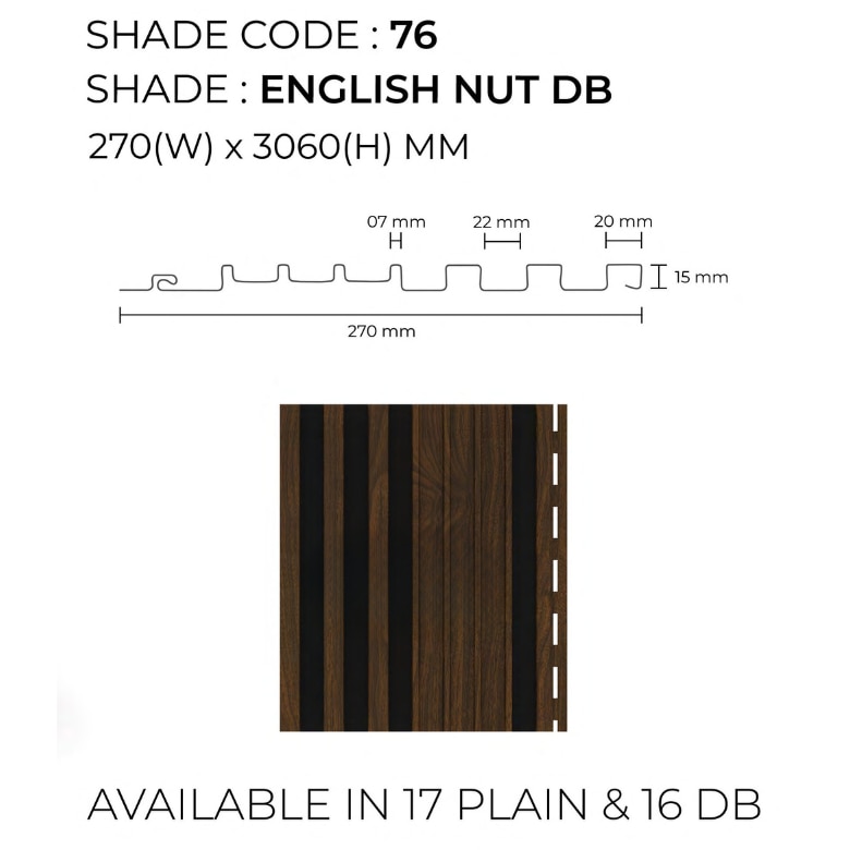 PVC Interior Panel | English Nut Dual Black Unic Panels | Rich and Modern Design for Elegant Interiors image 2