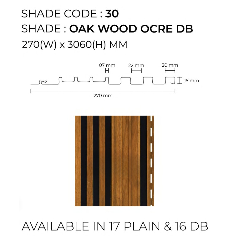 TV Unit PVC Panel | Oak Wood Ocre Dual Black Unic Panels | Stylish and Durable Paneling for Modern Interiors image 2