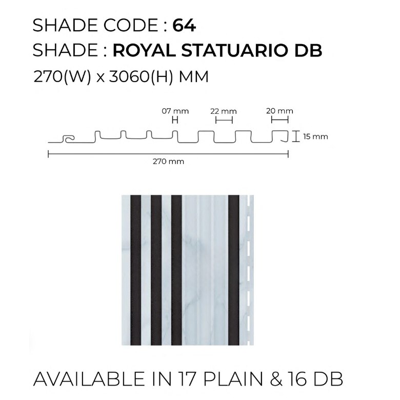Louver Wall Panel | Royal Statuario Dual Black Unic Panels | Sophisticated and Durable Design for Premium Interiors image 2