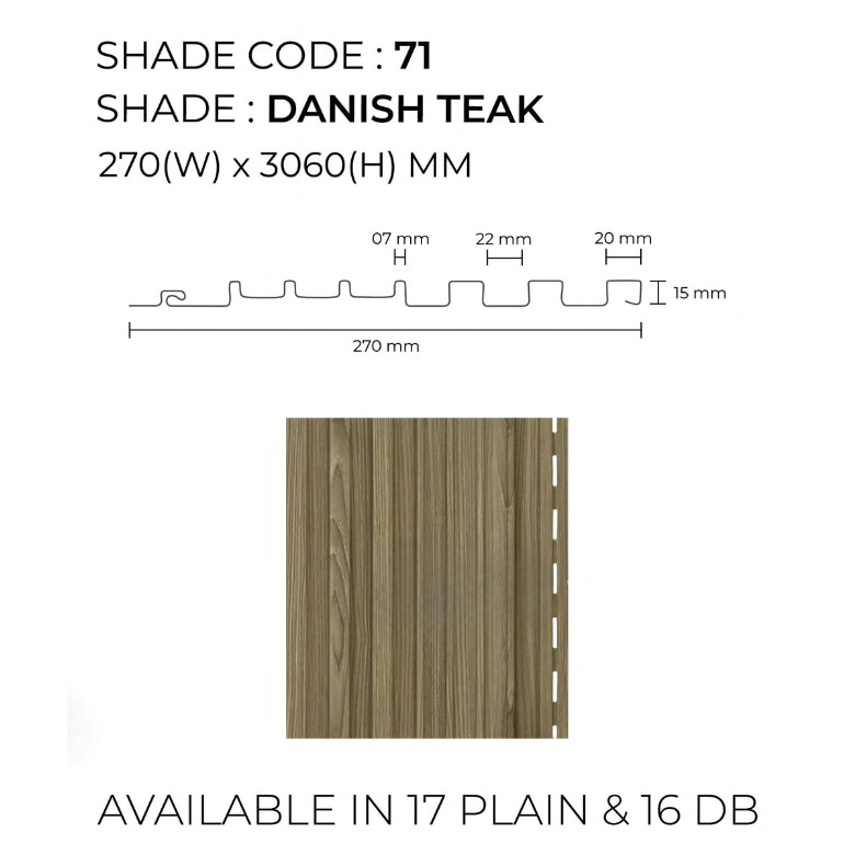 Louver PVC Wall Panel | Danish Teak Unic Panels | Rich and Stylish Design for Modern Interiors image 2