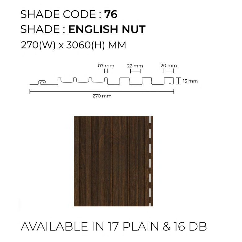 Louver Wall Panel | English Nut Unic Panels | Rich and Elegant Design for Sophisticated Interiors image 2