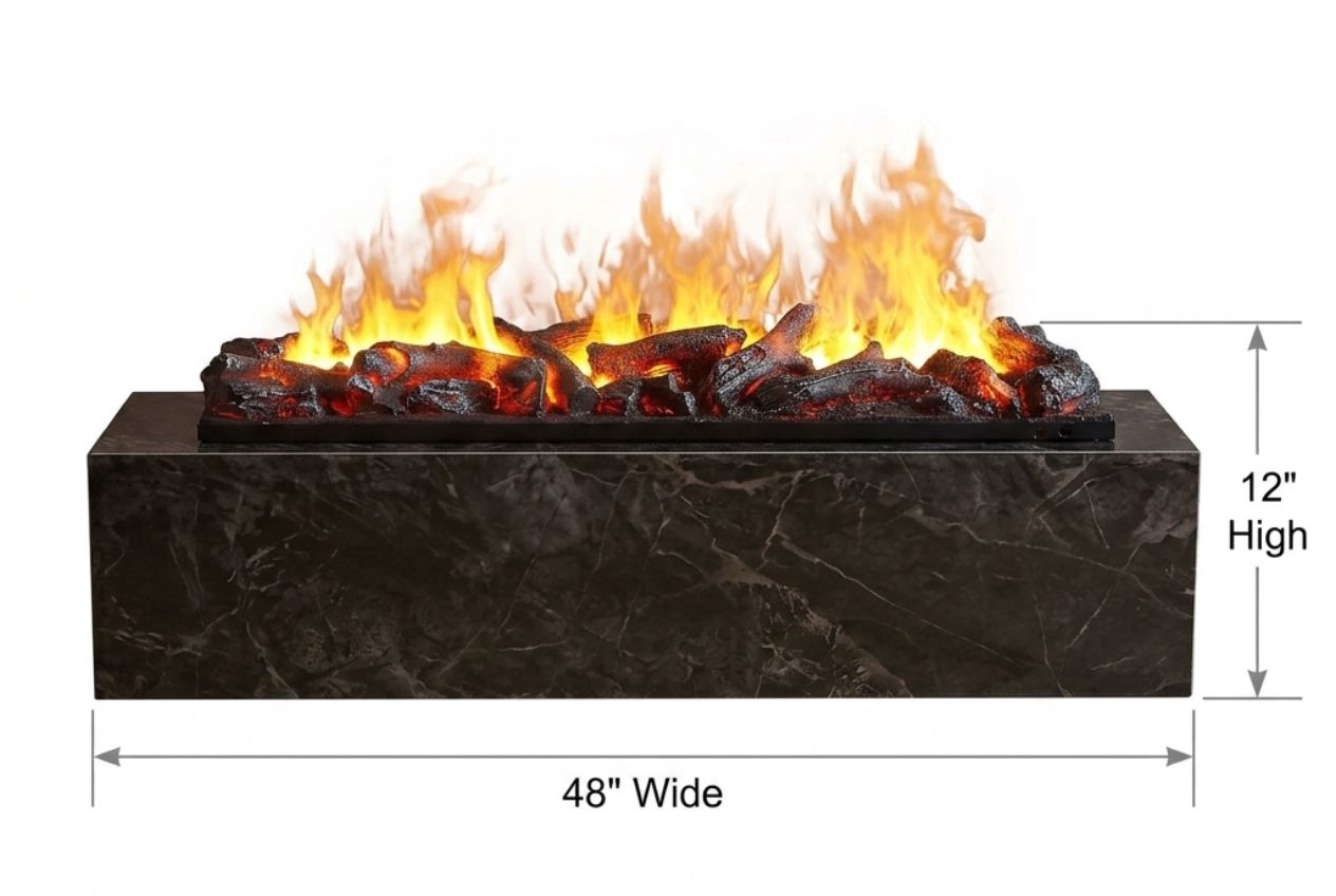 Luxury Charcoal Water Vapor Fireplace with Handcrafted Wooden Charcoal Logs (1200mm) image 2