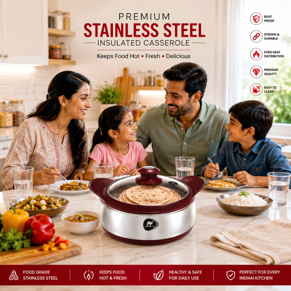 Round Stainless Steel Insulated Casserole image 2