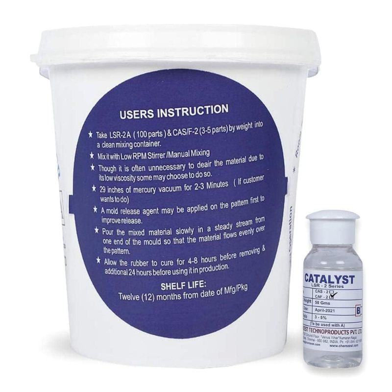 Liquid Silicone Rubber LSR-2 Slow (15 Shore) 1kg Ideal for Casting Resins Molds & Silicone Molds,DIY, Manual Making image 5