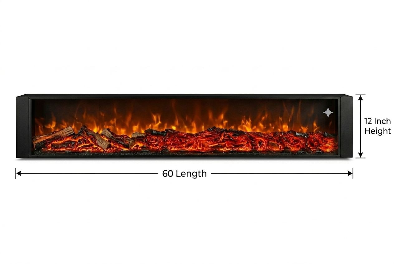 Electric Fireplace with Realistic Wooden Logs & Multi-Color LED Flames (60inch) image 2