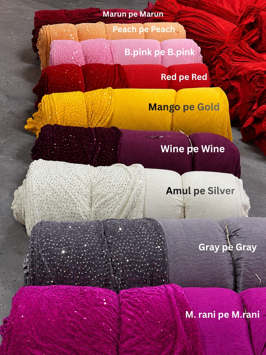 Velvet Khichadi Embroidery Fabric image 2