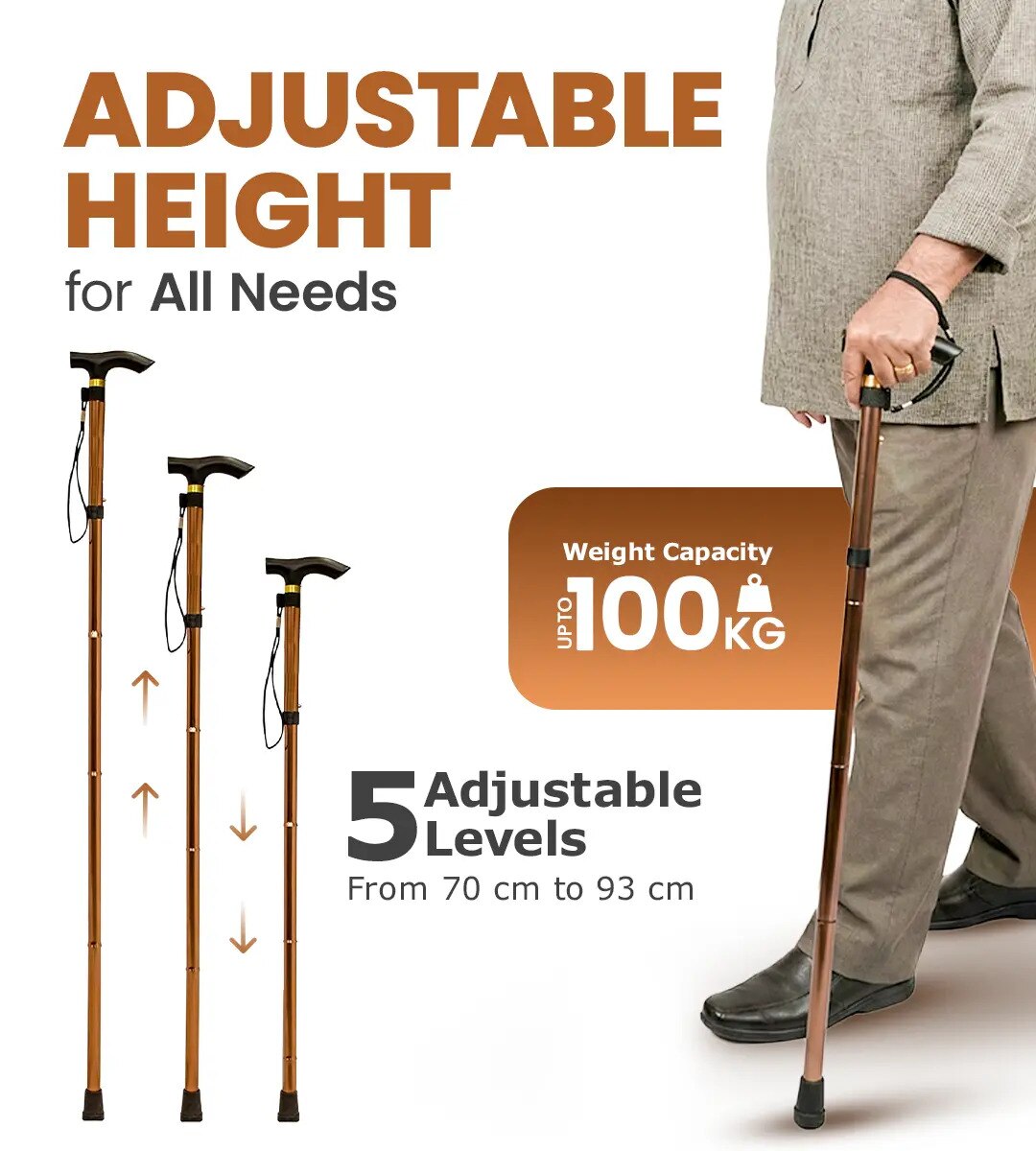 Foldable Walking Stick (Copper) image 4