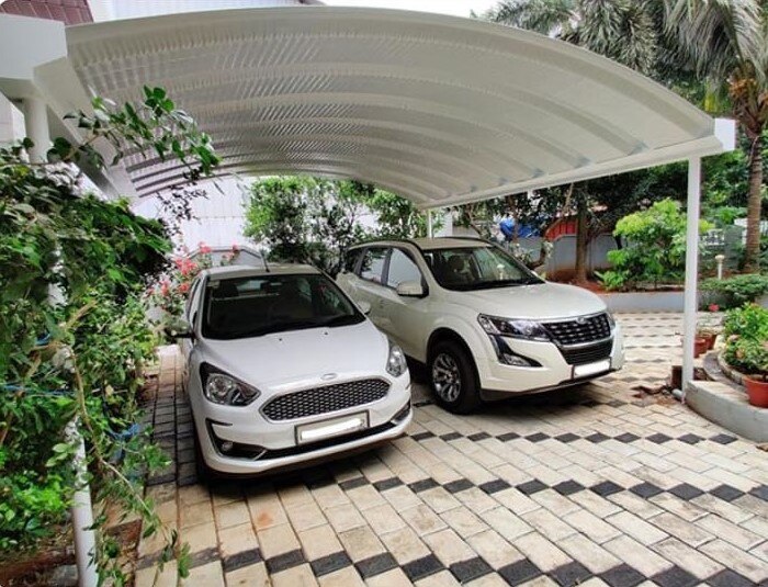 Simply Supported Car Porches in Kochi, India from I Roofing Enterprises